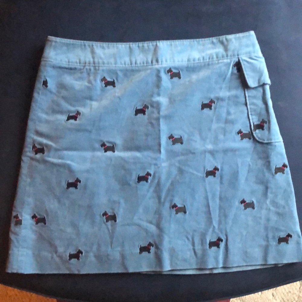 Blue skirt with black dogs